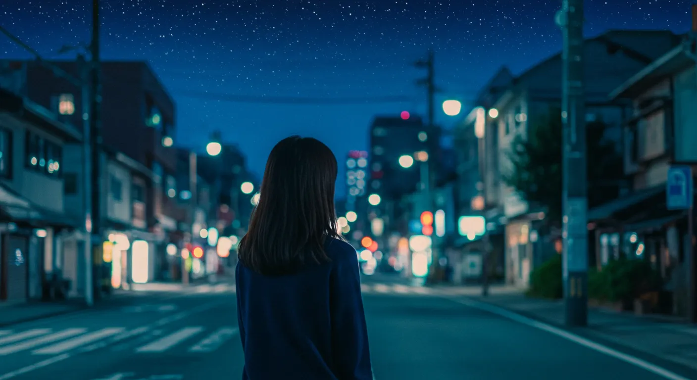 夜の街と女の子