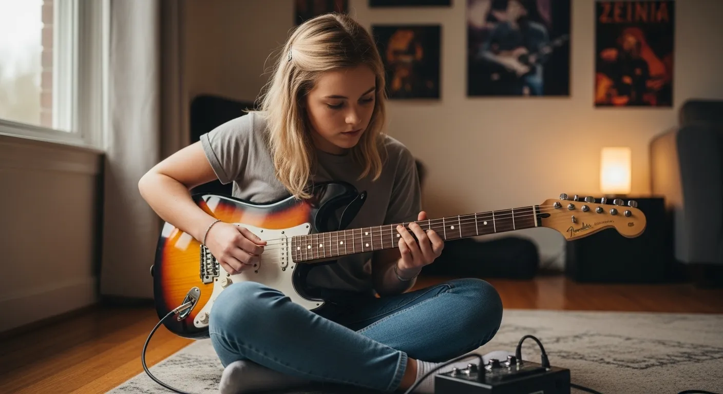 ギターを弾く女性