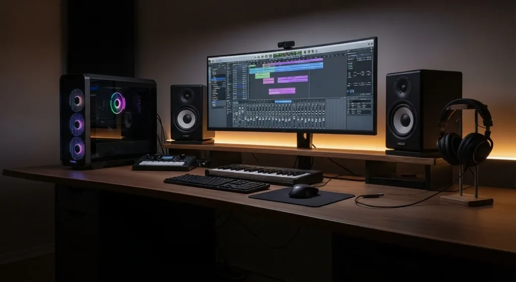 デスクトップPCと作曲