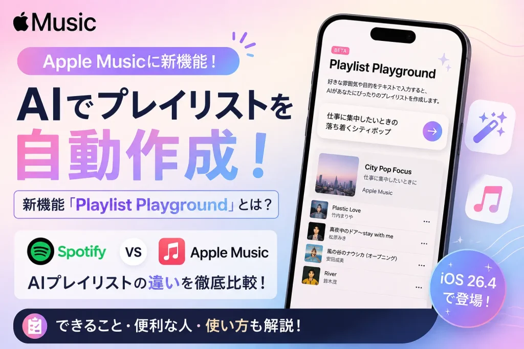 Apple MusicのAIプレイリストのサムネイル
