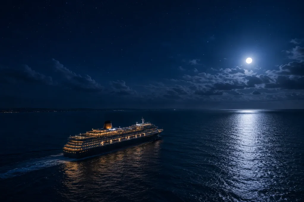 船と夜の海