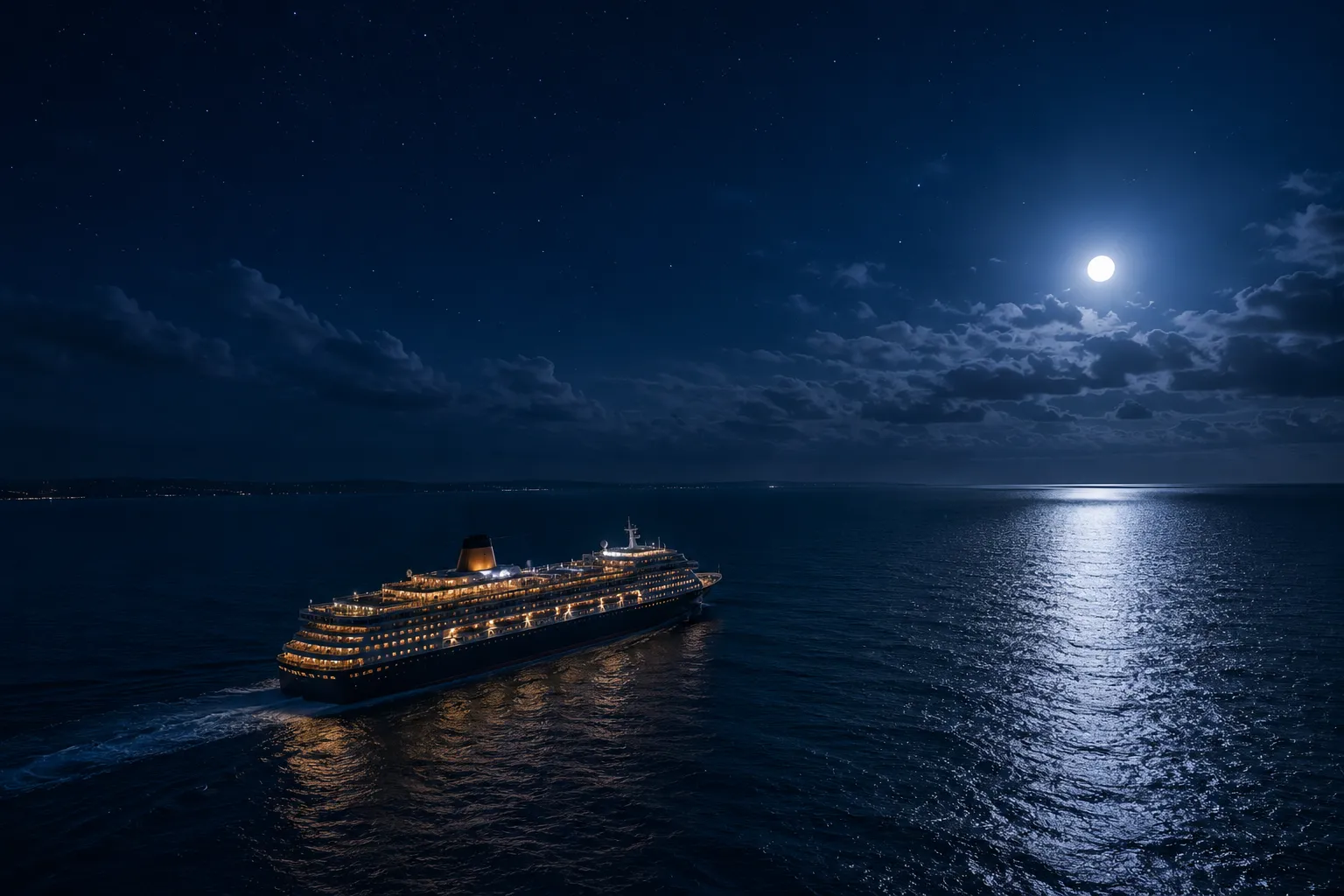 船と夜の海
